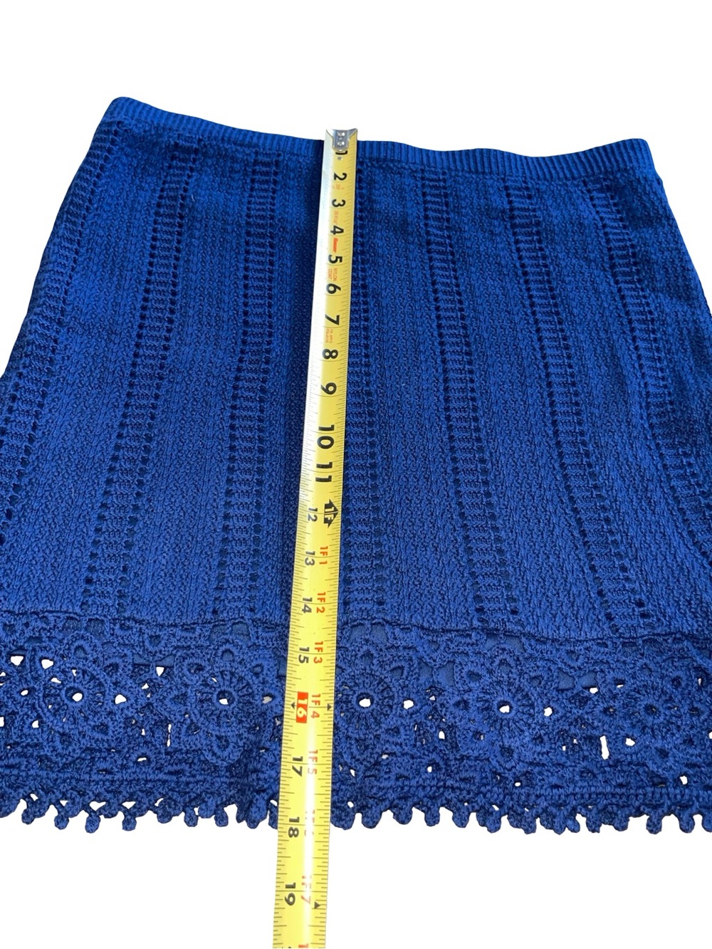 NWT Universal Thread Blue Openwork Sweater Knit A-Line Skirt size M - Picture 4 of 7